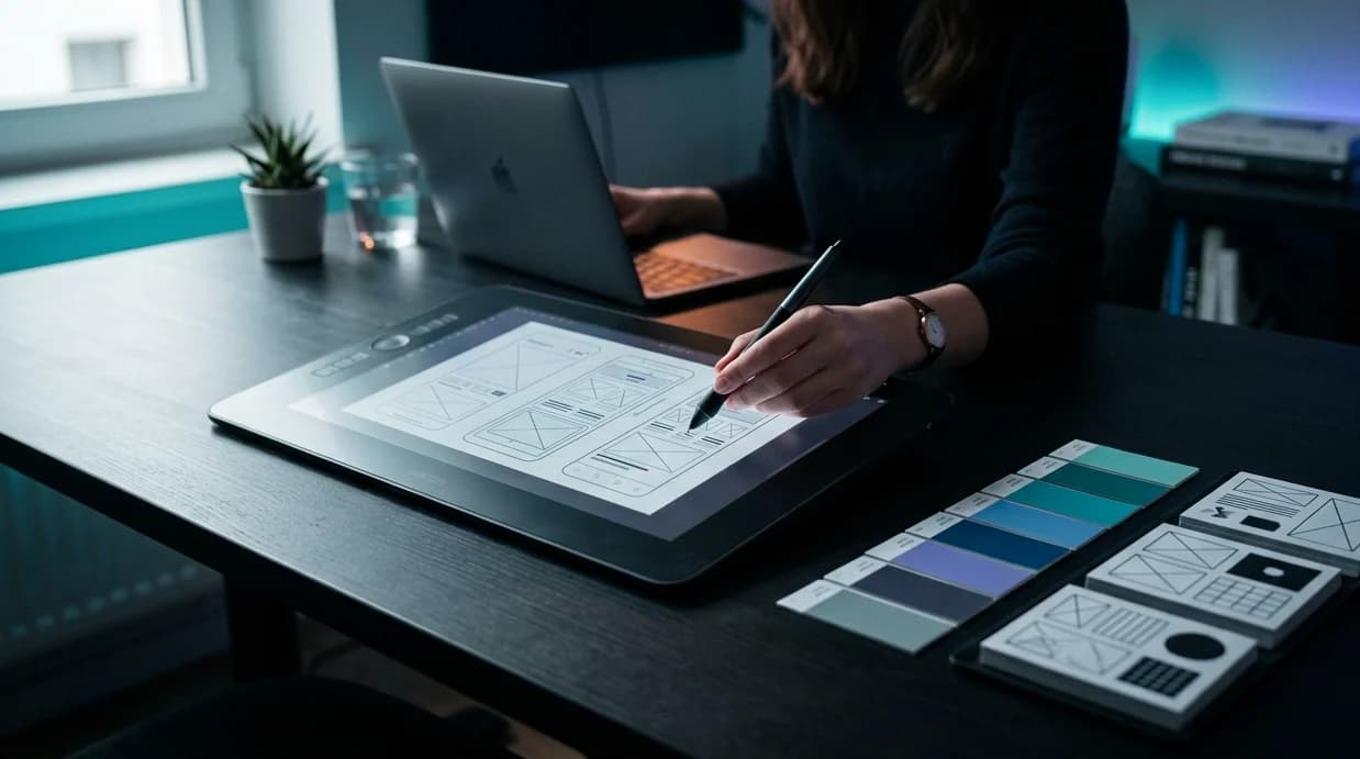 A quiet workspace with a desk chair in daylight